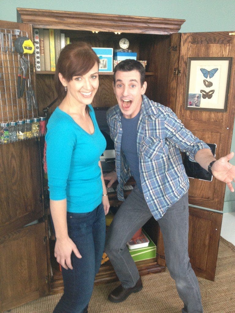 Mark and Theresa makeover an armoire into a home office Mark and Theresa makeover an armoire into a home office