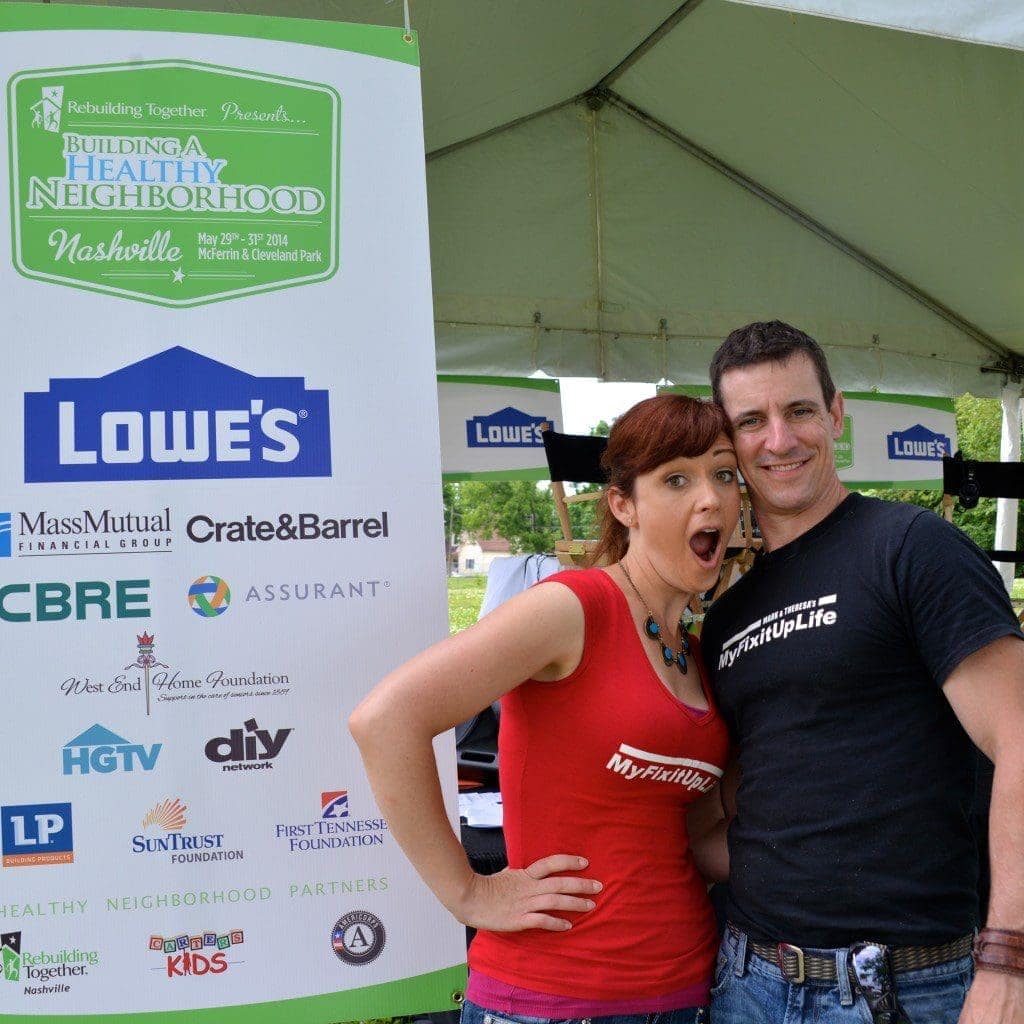 2014 Nashville RebuildingTogether DSC 6139 MyFixitUpLife talk show Building a Healthy Neighborhood in Nashville MyFixitUpLife MyFixitUpLife MyFixitUpLife hosts Mark Theresa are psyched to be part of Rebuilding Together's Building a Healthy Neighborhood project in Nashville
