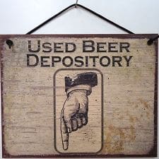 Used beer depository wall art Man cave bathroom ideas we love MyFixitUpLife MyFixitUpLife Used beer depository wall art