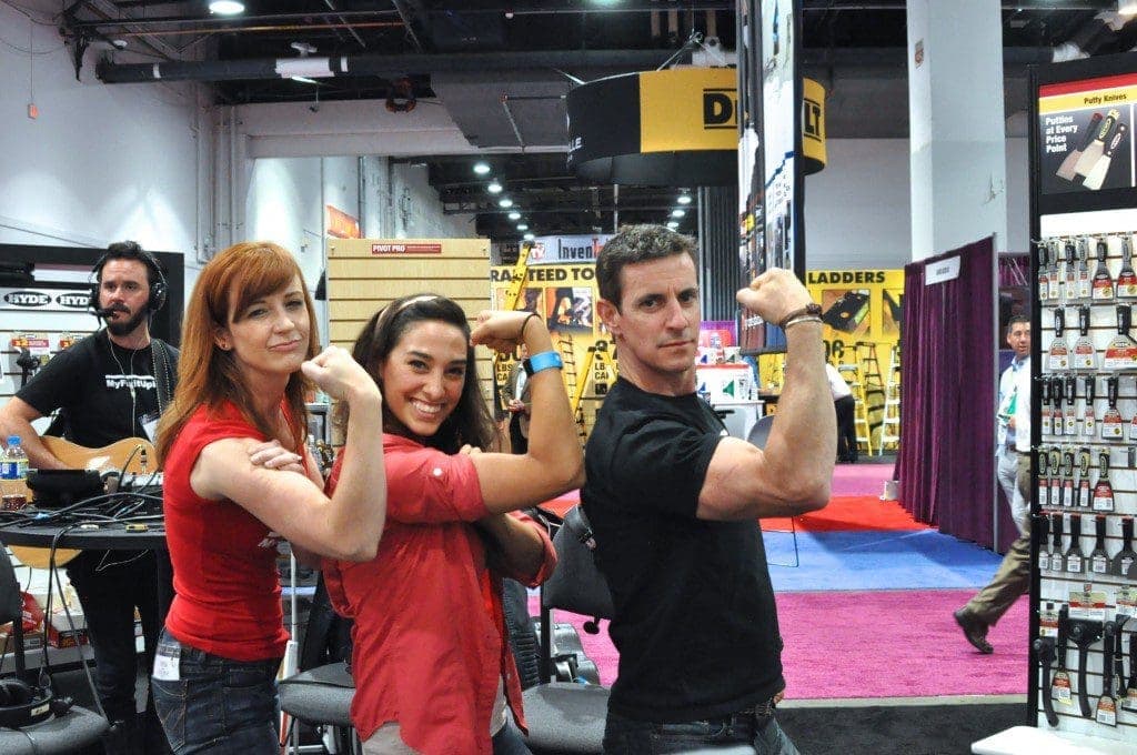 Muscle up with I Hate My Yard host Sara Bendrick MyFixitUpLife talk show Lets talk tools and DIY makeovers MyFixitUpLife MyFixitUpLife Muscle up with 'I Hate My Yard' host Sara Bendrick, Theresa, Mark MyFIxitUpLife DIY makeovers