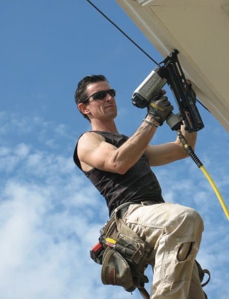 Mark is installing new trim on our porch Hes happy on a ladder blue sky or not How to find a contractor and get a good one not just any one MyFixitUpLife MyFixitUpLife Find a contractor
