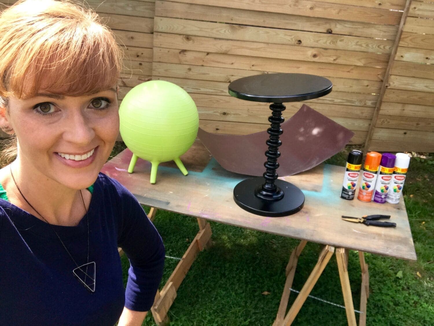 Clement Krylon supplies Halloween Theresa I made a witch hat table and spider ball stools for Halloween MyFixitUpLife MyFixitUpLife Clement Krylon supplies Halloween Theresa