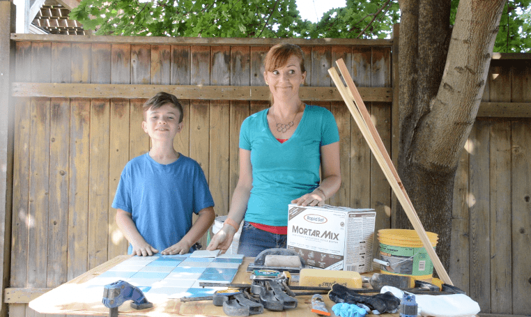 1 Tile Doormat Habitat ReStore MyFixitUpLife theresa Jack supplies2 How to make a tile doormat mom and son DIY MyFixitUpLife MyFixitUpLife 1 Tile Doormat Habitat ReStore MyFixitUpLife theresa Jack supplies2