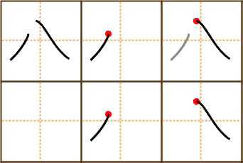 Stroke order for 八