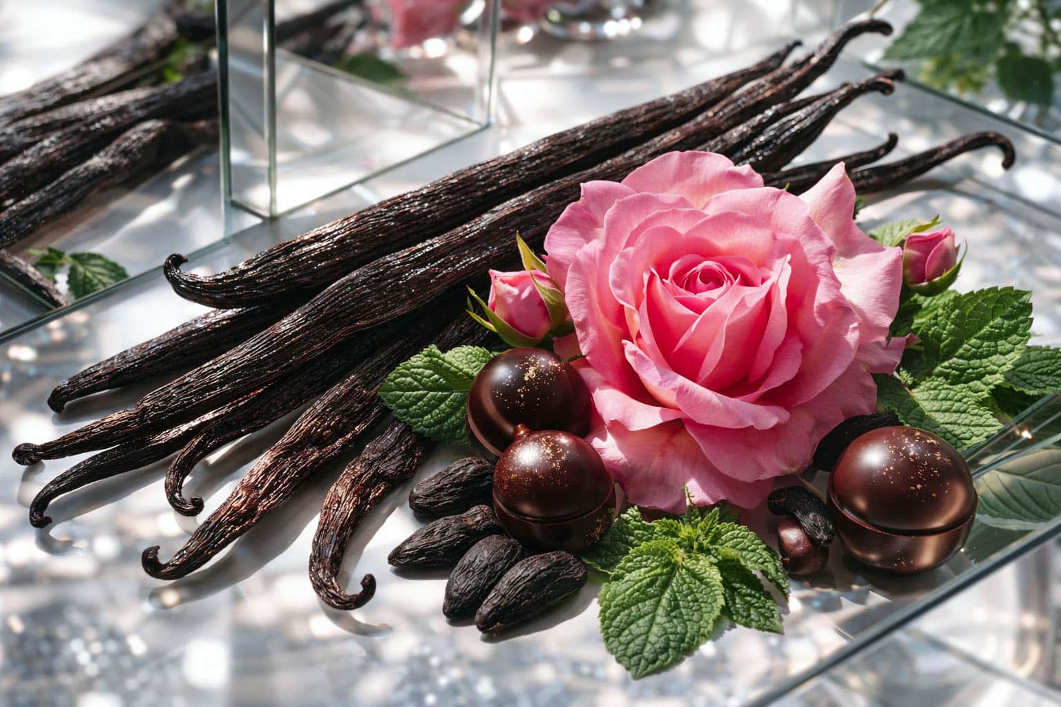 Guerlain La Petite Robe Noire Parfum – floral gourmand fragrance with Centifolia rose, praline, vanilla, and tonka bean