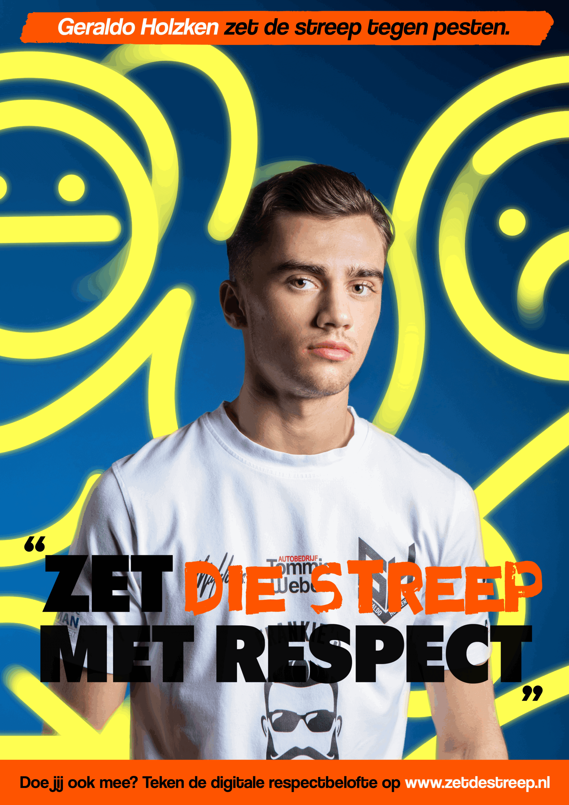 Zet de streep tegen pesten (foto Daisy Roefs, visual design Ilse van Kraaij)