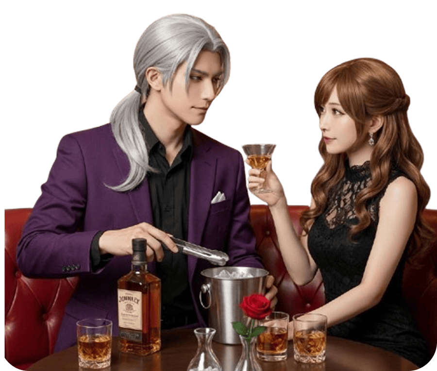 男女でお酒を飲んでいる様子