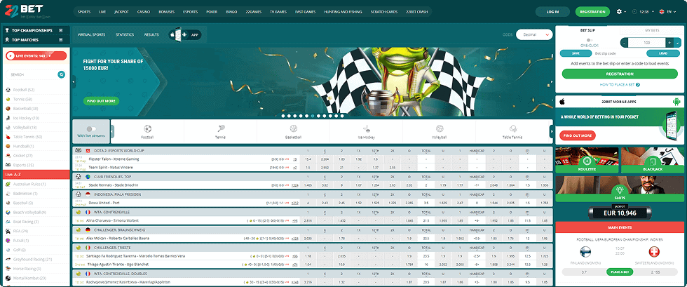 22Bet Betting Website
