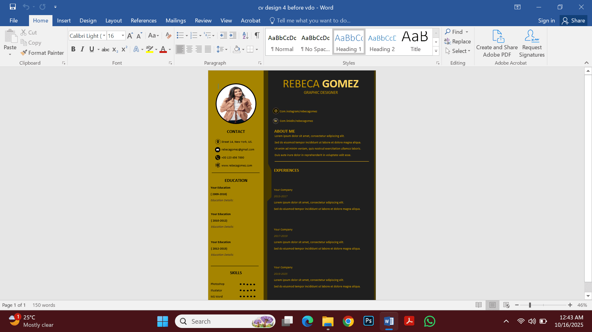 Design 4 CV Template