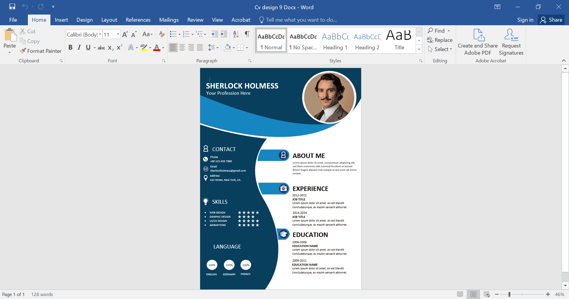 MS Word CV Design 9 Preview