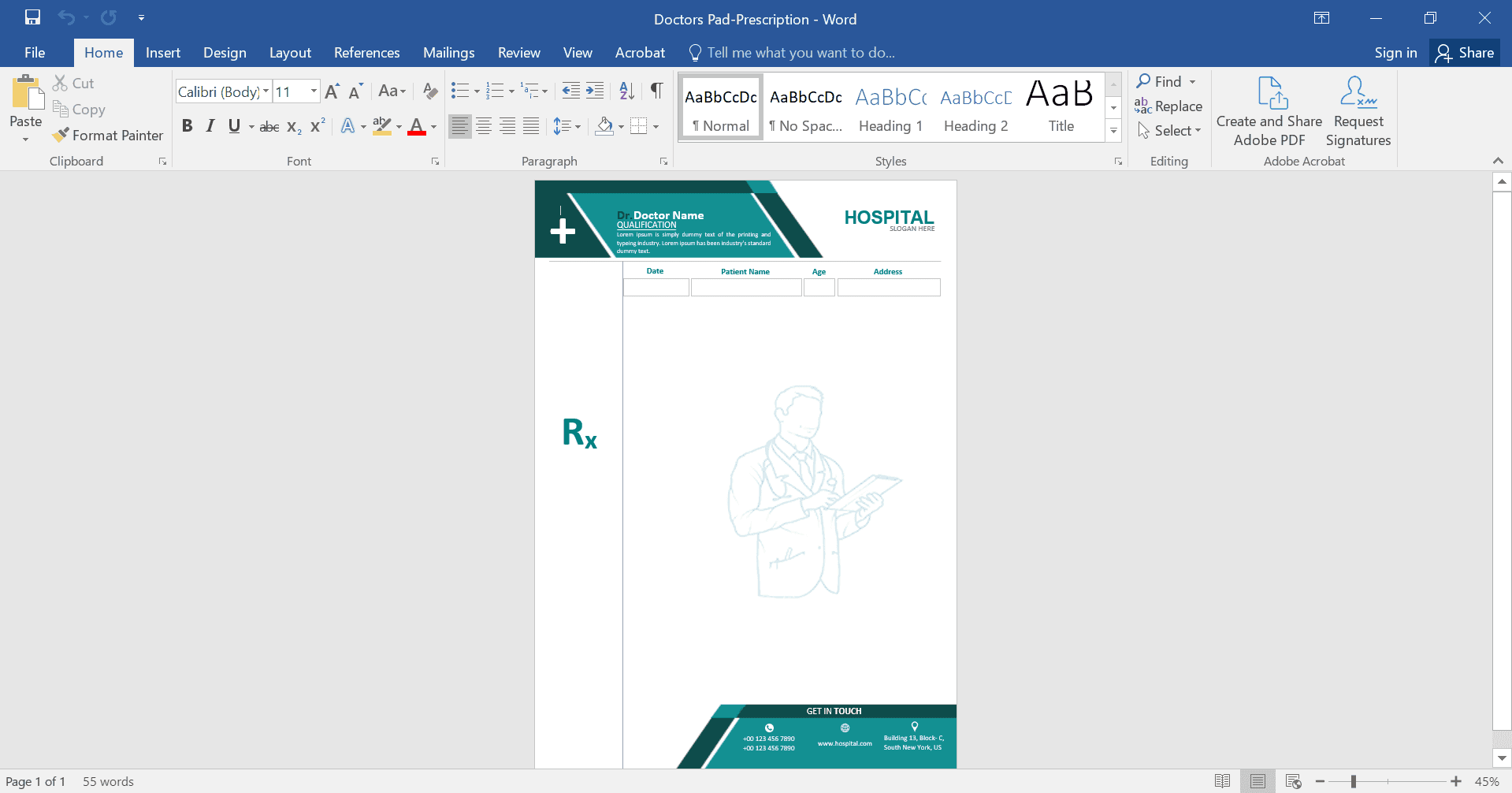 Preview of Doctors Pad Prescription Design 1
