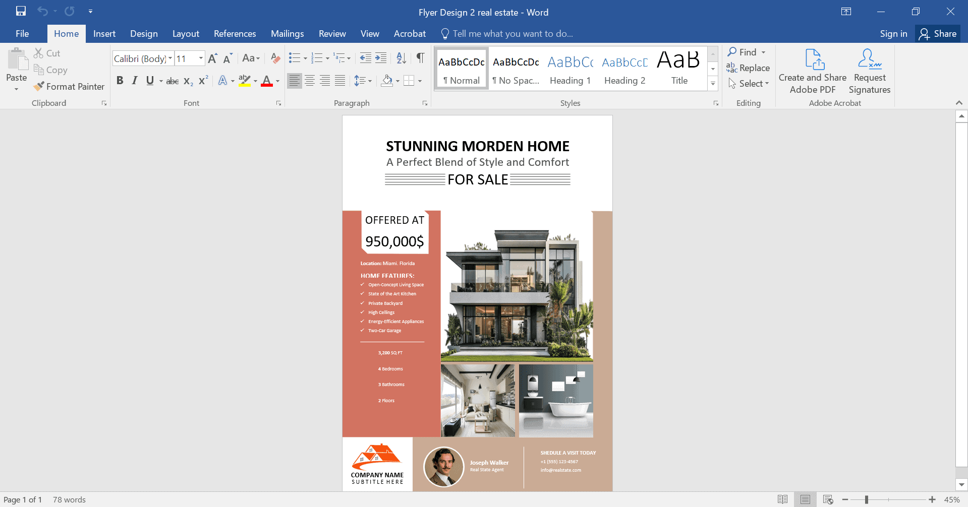 MS Word Flyer Template Design 2 Preview