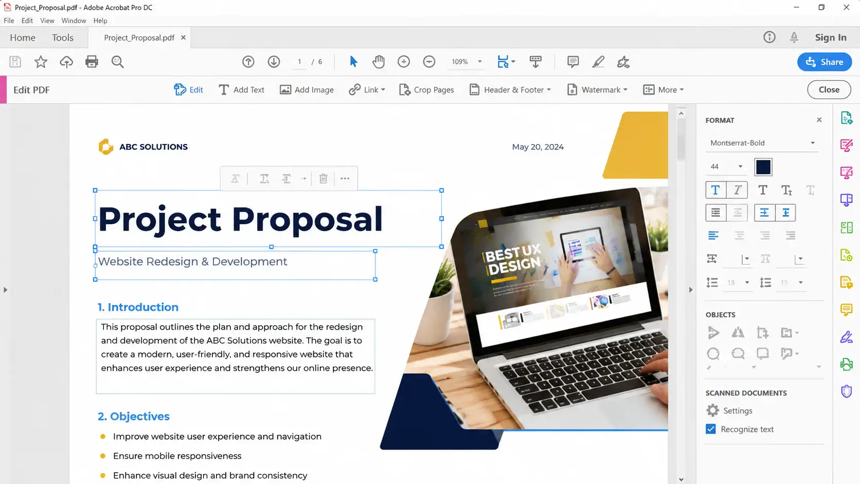 PDF editor freelancer - sample edit preview