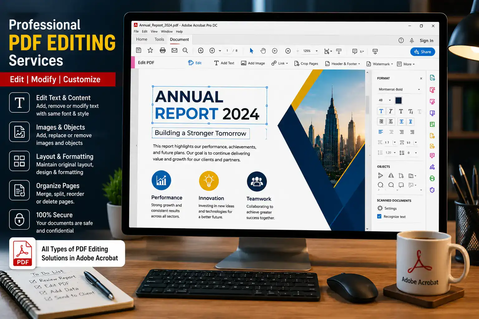 Remove and edit text in image - before after example