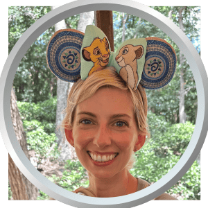 Disney-themed headband featuring Simba and Nala from The Lion King at a 407 Vacation Co. outdoor retreat.