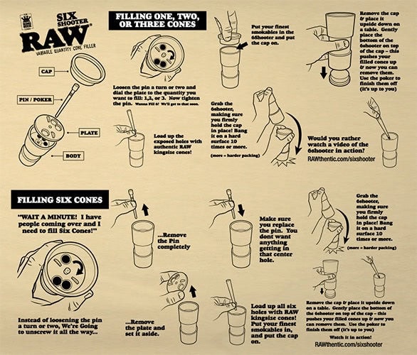 RAW Six Shooter Cone Filler - King Size