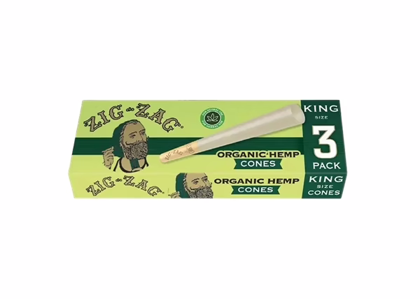 Zig Zag Organic Hemp Cones - King Size 24x3pk