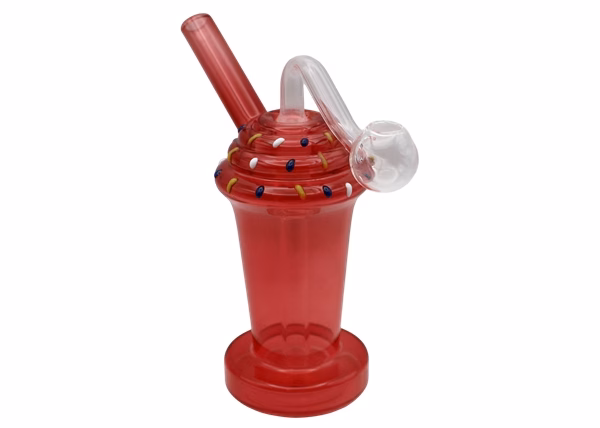 4ct 5″ Color Oil Burner – Glass on Glass Milkshake