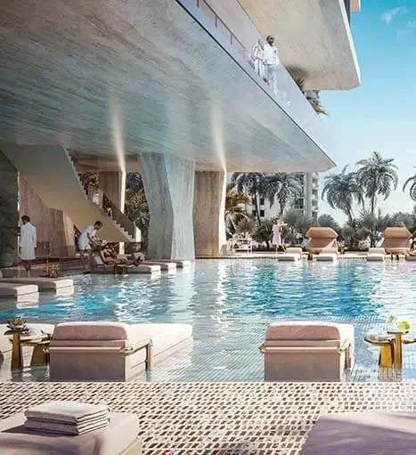 888 Brickell by Dolce&Gabbana Amenities - Gold and Silver Pool