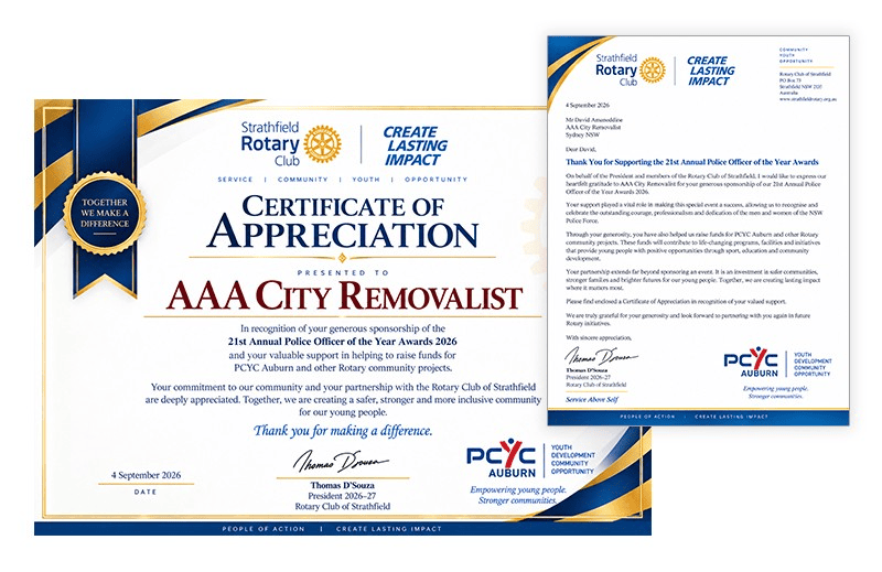 Certificate, Appreciation letter