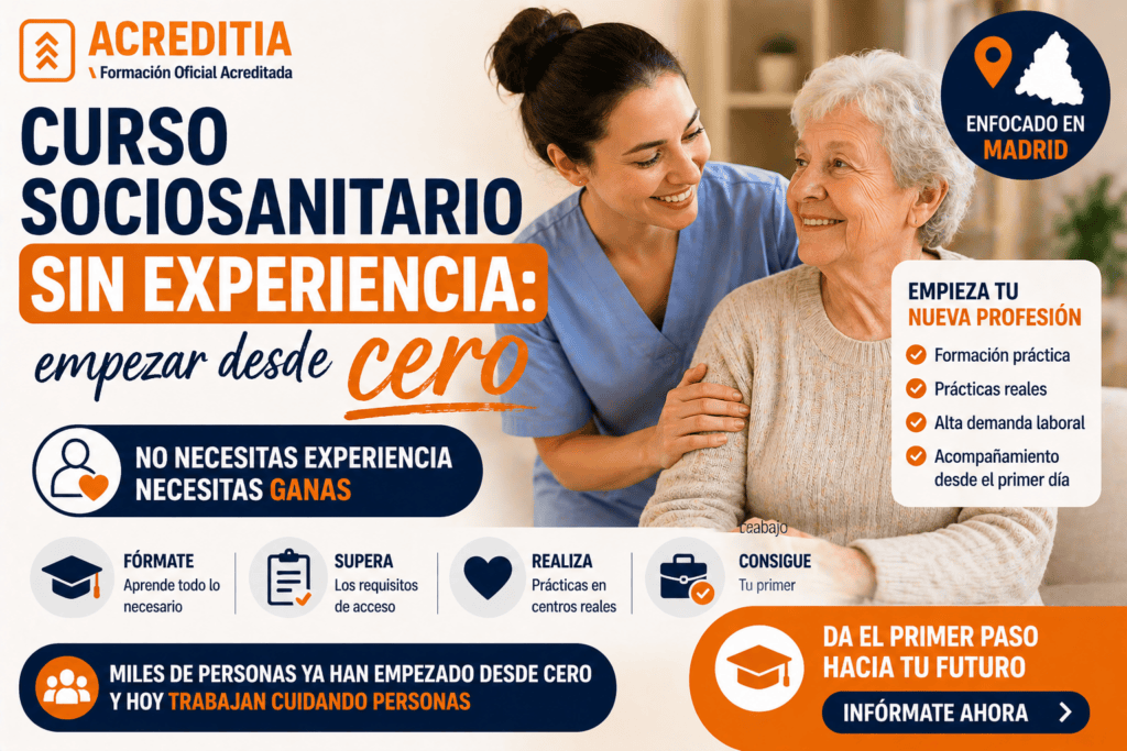 Curso sociosanitario sin experiencia: empezar desde cero