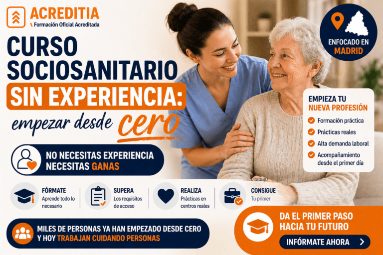 Curso sociosanitario sin experiencia: empezar desde cero