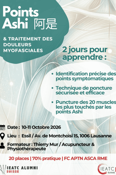 Affiche de présentation de la formation complémentaire ASHI du 10 et 11 octobre à LAUSANNE