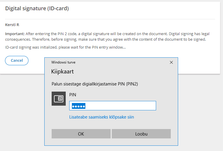 Summary view before submitting share capital contribution OÜ