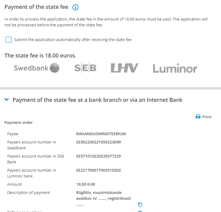 Signing share capital contribution OÜ application with Smart-ID