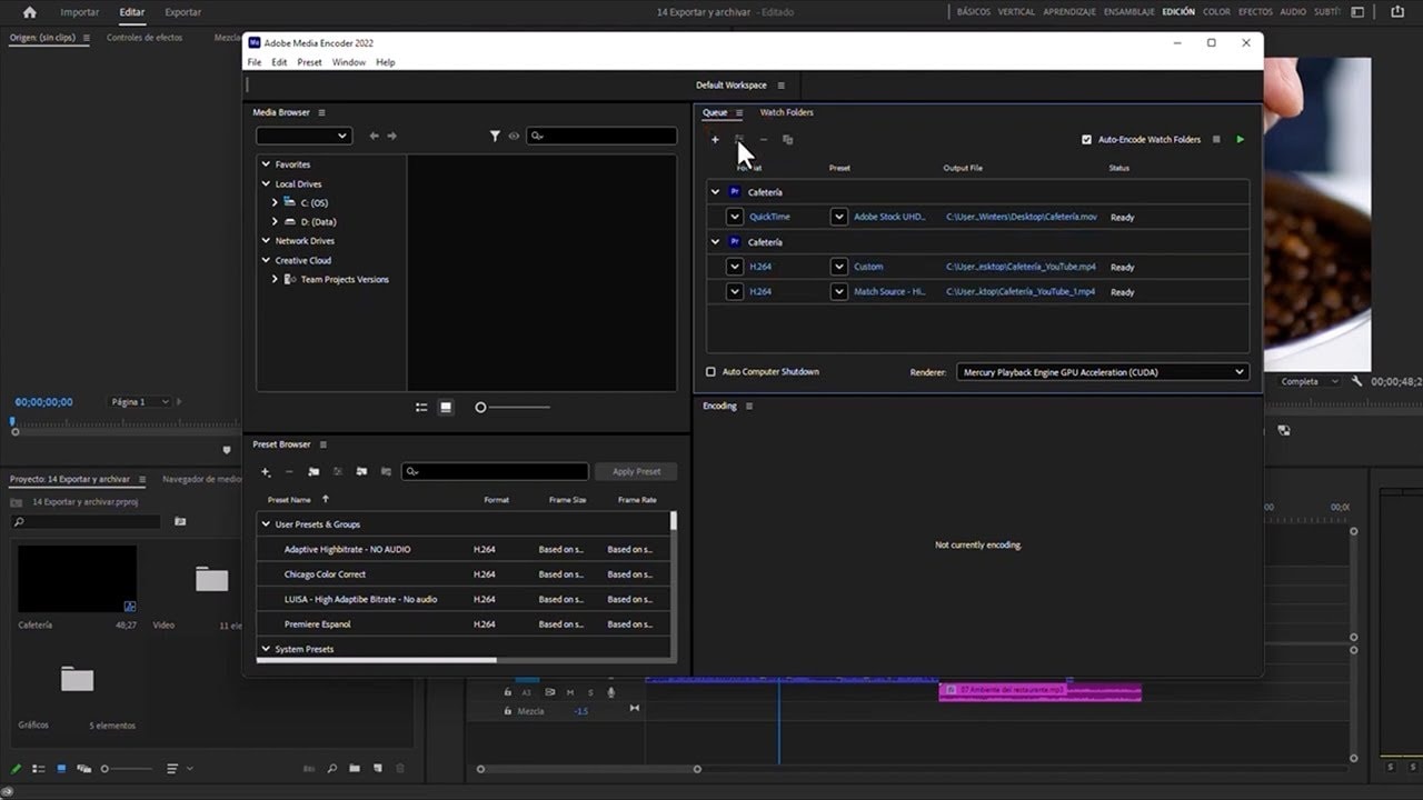 Trabajar con Adobe Media Encoder