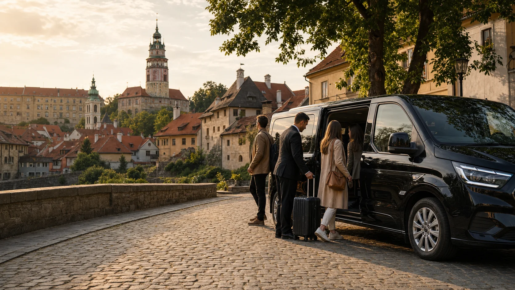 Private scenic transfer in Cesky Krumlov with Adventure Tribe