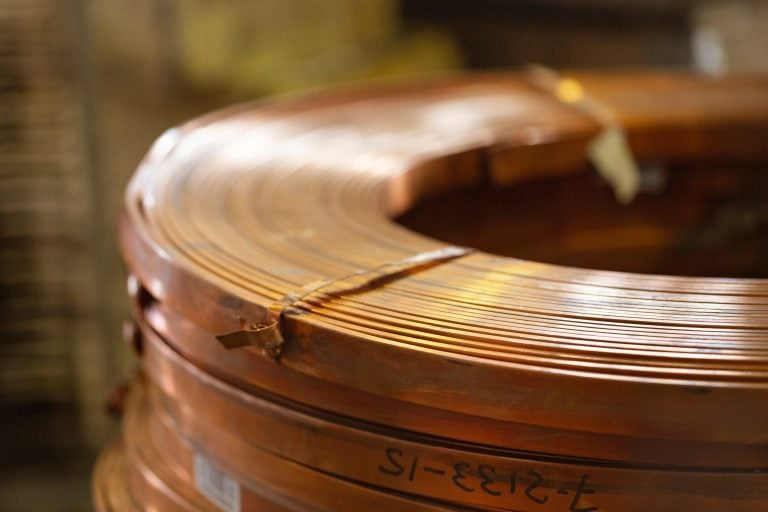 Coil of flat copper tape