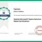 Сертификат Yealink Microsoft Teams Solution Sales — Ялчин Мирзоев