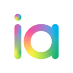 Logo IA Tourism coloré des lettres "ia", design moderne représentant l’innovation ou l’intelligence artificielle