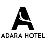 Logo noir de l’Adara Hotel avec lettre A stylisée en corne de cerf
