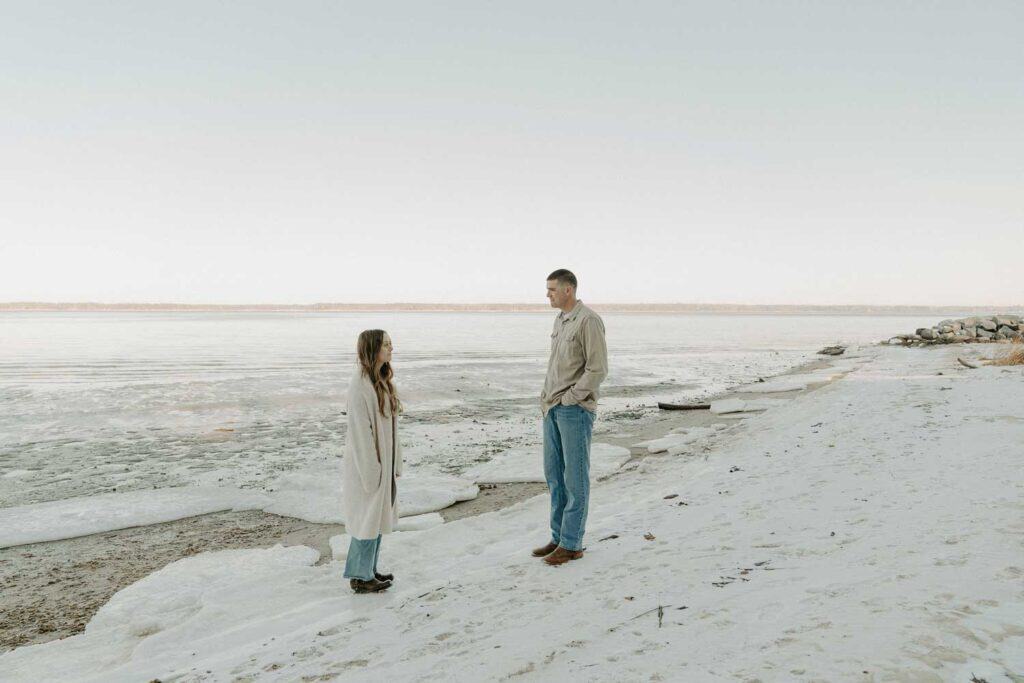 Outdoor engagement session on the river