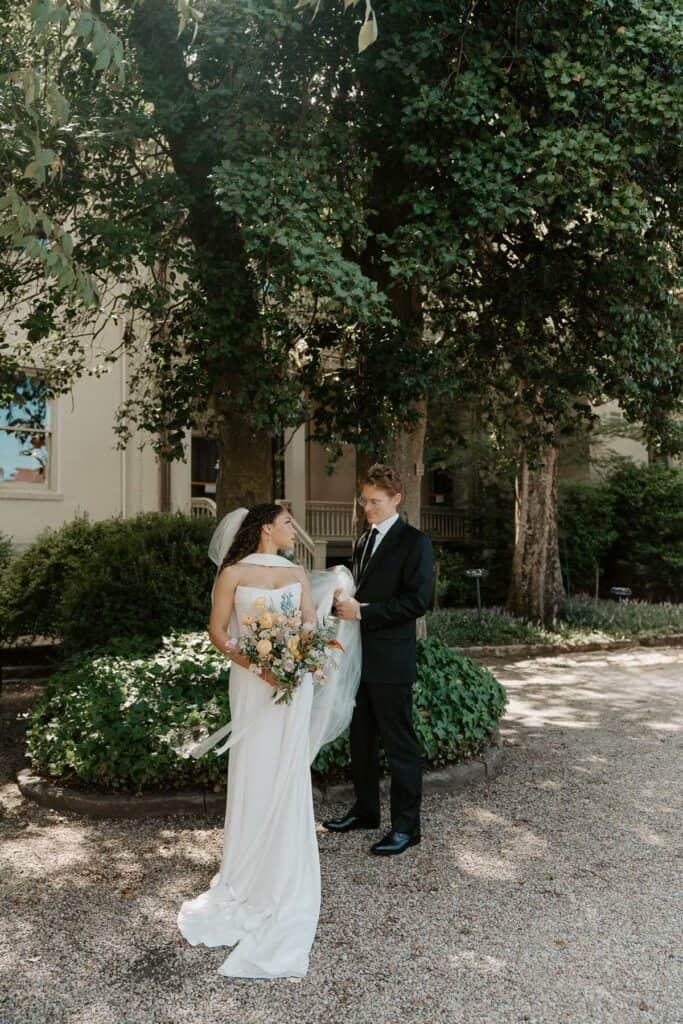 Couple exchanging private vows during an intimate Richmond wedding before their Common House Richmond ceremony