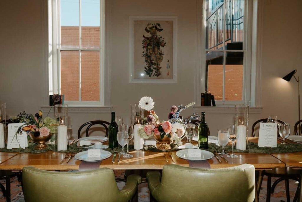 Editorial wedding details at Common House Richmond during an intimate Richmond wedding