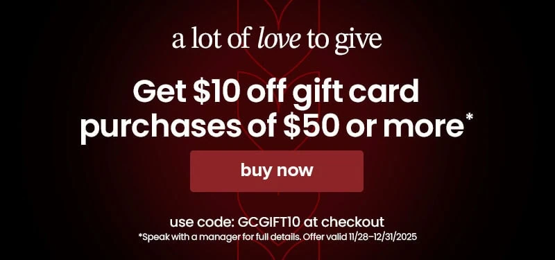 Get $10 off gift card purchases