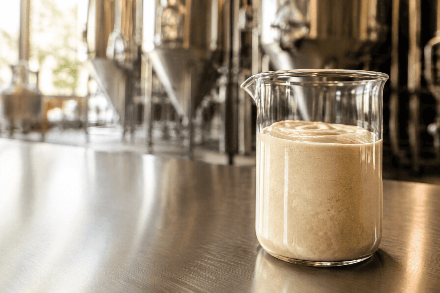 Harvested brewing yeast slurry