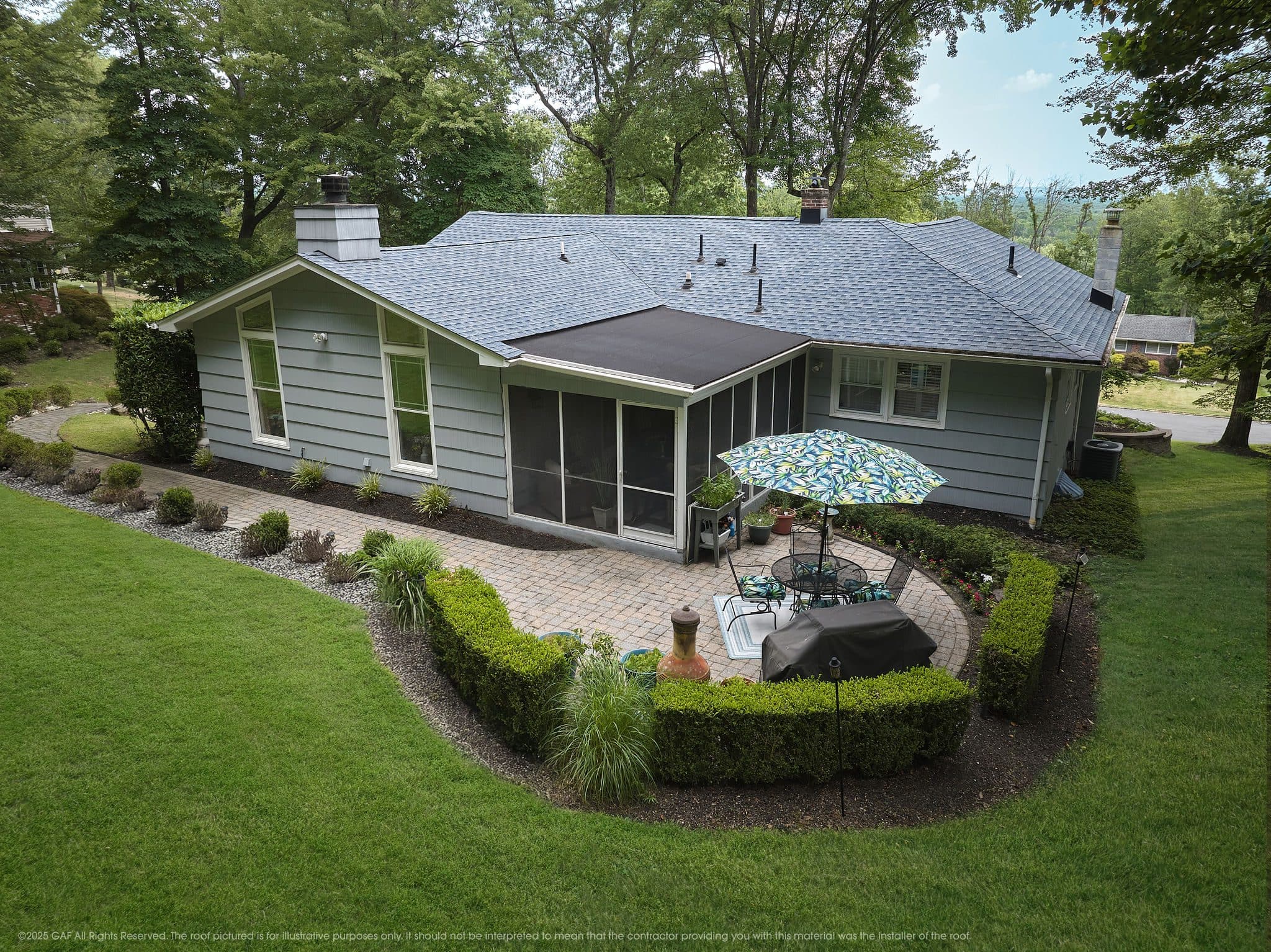 GAF Timberline HDZ Biscayne Blue architectural shingle roof