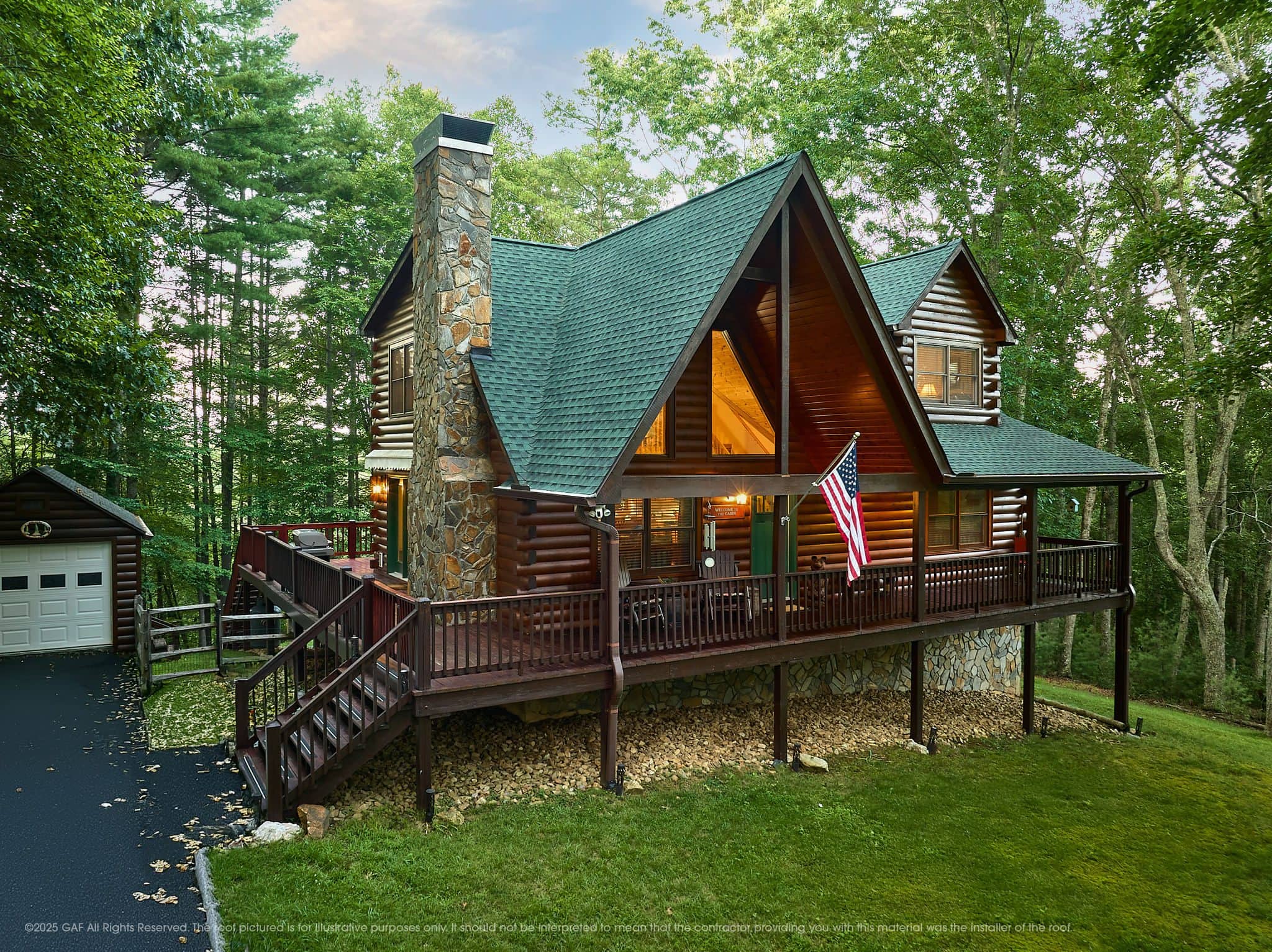 GAF Timberline HDZ Hunter Green architectural shingle roof