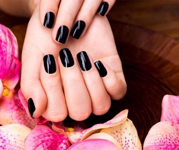 Manicure With Black Nail Polish