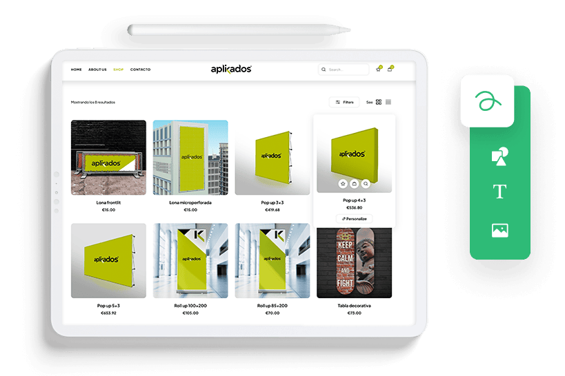 Amplia gama de productos personalizables, elige el producto en nuestra tienda.