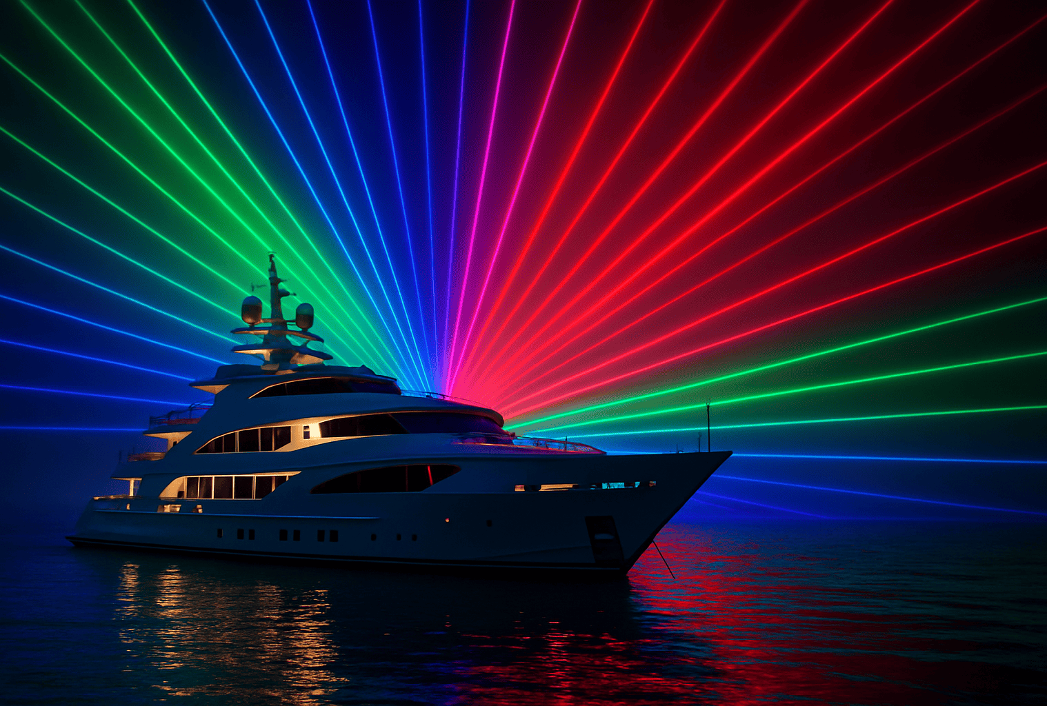 cropped-Boat-and-Laser.png Argonettes VIP Experience - RGB laser projecting behind a luxury Yacht