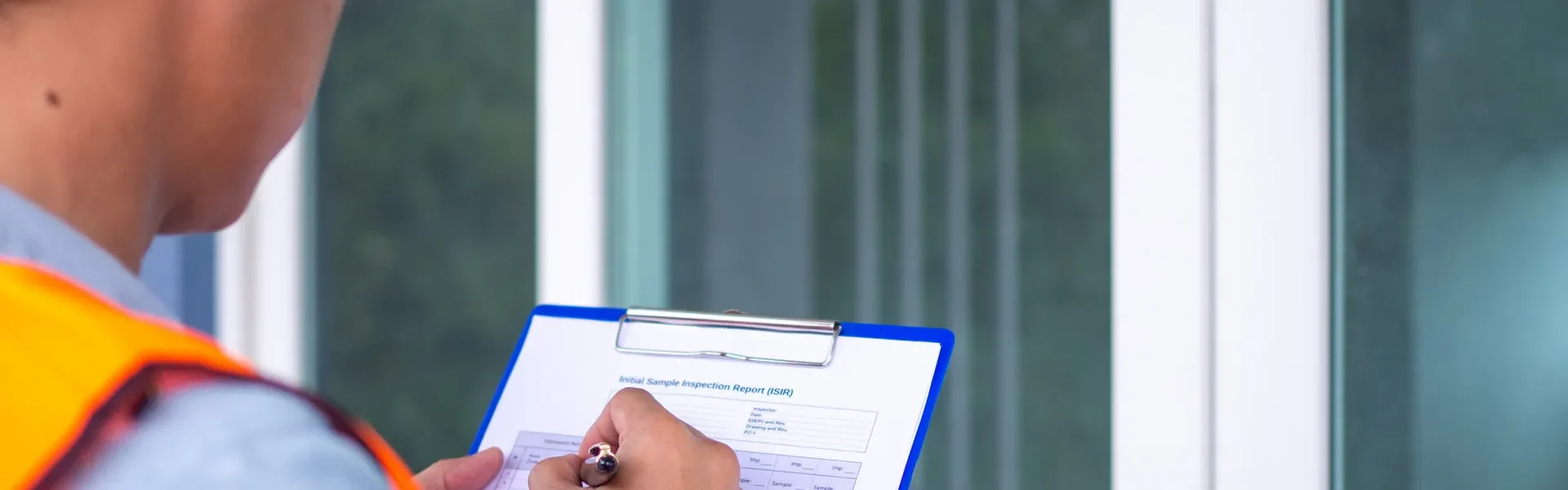 Persona rellenando formulario de inspeciión