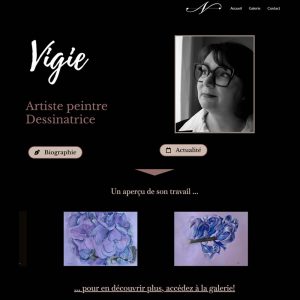 Page d'accueil du site de Vigie artiste peintre