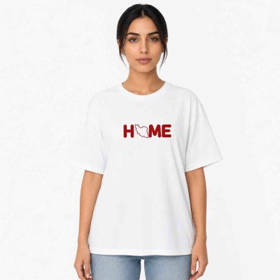 تیشرت لانگ زنانه مدل Home با نقشه ایران
