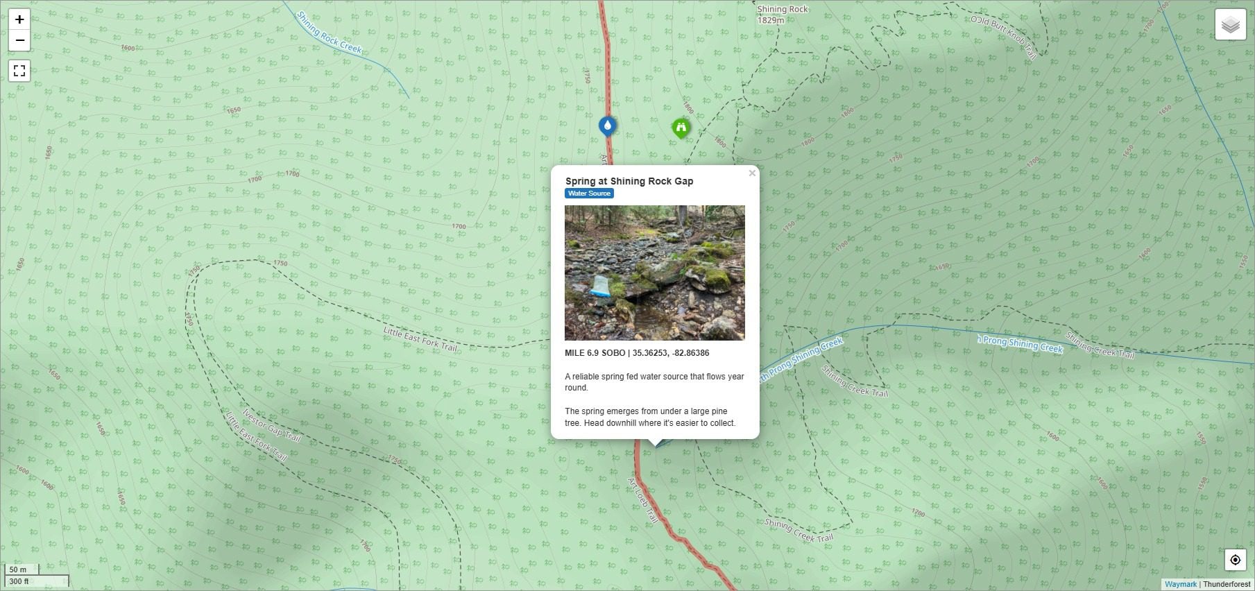 Art Loeb Trail water source overview