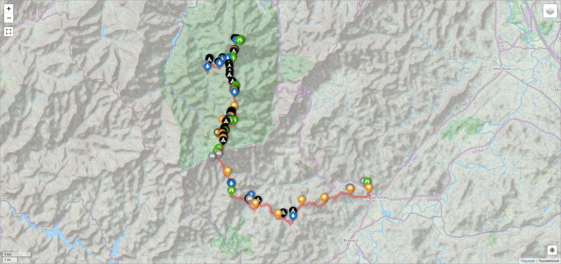 Art Loeb Trail map overview